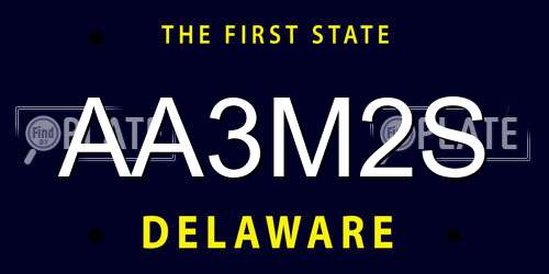 AA3M2S Delaware License Plate