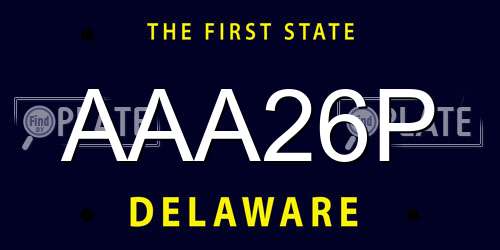 AAA26P Delaware License Plate