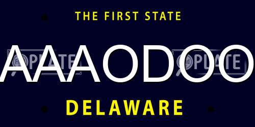 AAAODOO Delaware License Plate