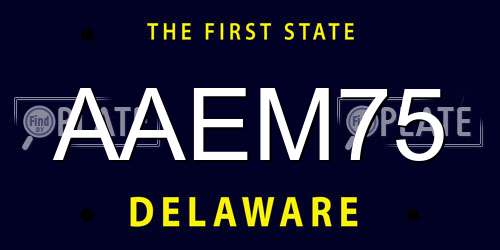 AAEM75 Delaware License Plate