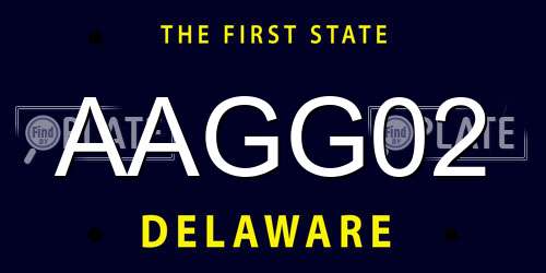AAGG02 Delaware License Plate
