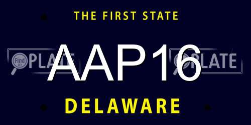 AAP16 Delaware License Plate