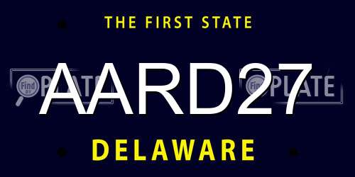 AARD27 Delaware License Plate