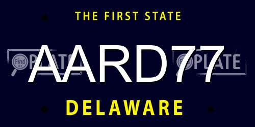 AARD77 Delaware License Plate