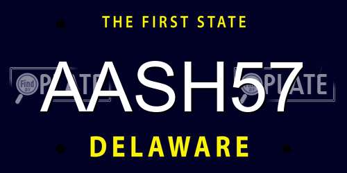 AASH57 Delaware License Plate