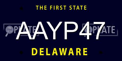 AAYP47 Delaware License Plate