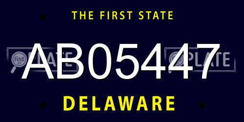 AB05447 Delaware License Plate