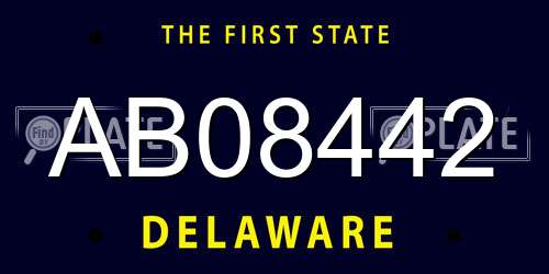 AB08442 Delaware License Plate
