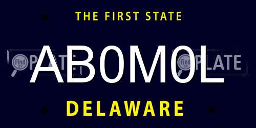 AB0M0L Delaware License Plate
