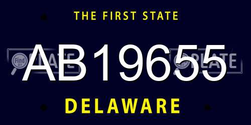 AB19655 Delaware License Plate