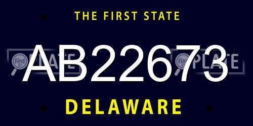 AB22673 Delaware License Plate