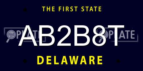 AB2B8T Delaware License Plate