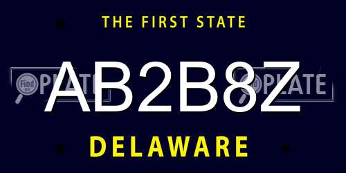 AB2B8Z Delaware License Plate