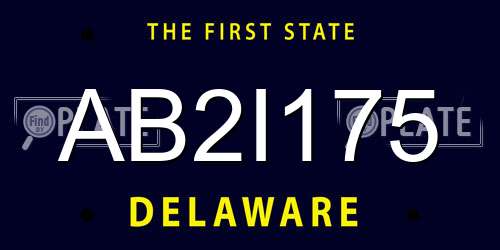 AB2I175 Delaware License Plate