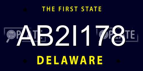 AB2I178 Delaware License Plate
