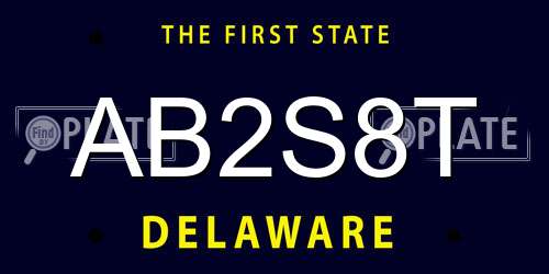 AB2S8T Delaware License Plate