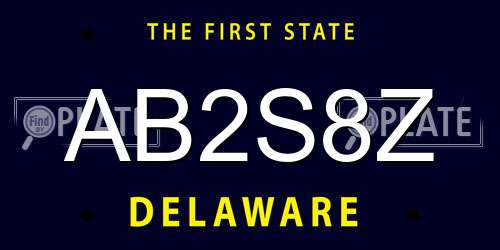 AB2S8Z Delaware License Plate
