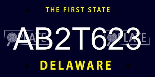 AB2T623 Delaware License Plate