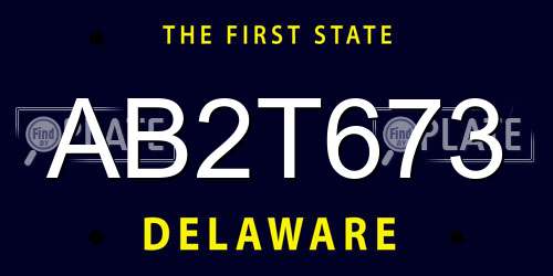 AB2T673 Delaware License Plate