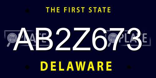 AB2Z673 Delaware License Plate