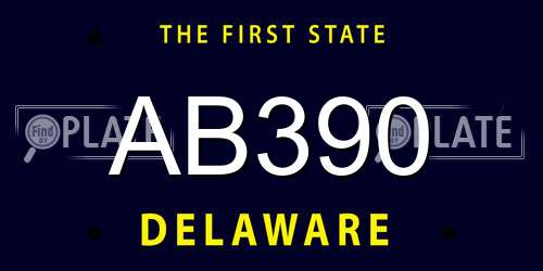 AB390 Delaware License Plate