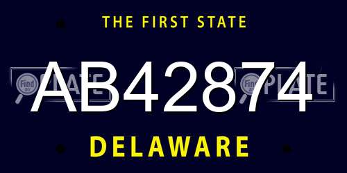 AB42874 Delaware License Plate