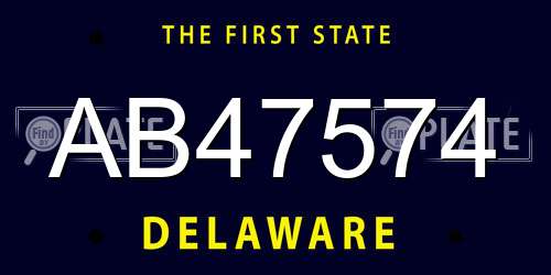 AB47574 Delaware License Plate