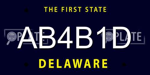 AB4B1D Delaware License Plate