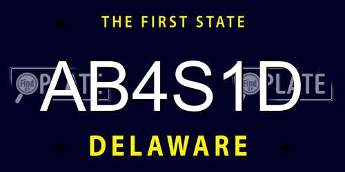 AB4S1D Delaware License Plate