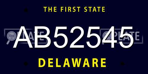 AB52545 Delaware License Plate