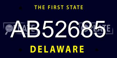 AB52685 Delaware License Plate