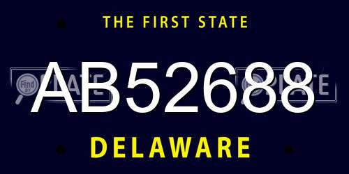 AB52688 Delaware License Plate