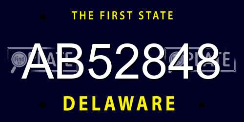 AB52848 Delaware License Plate