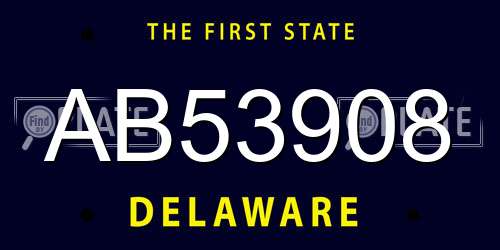 AB53908 Delaware License Plate