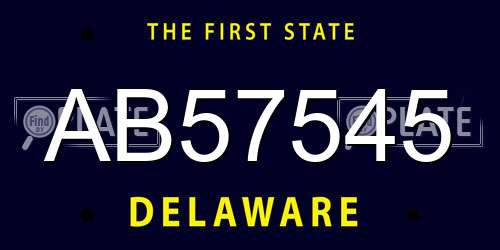 AB57545 Delaware License Plate