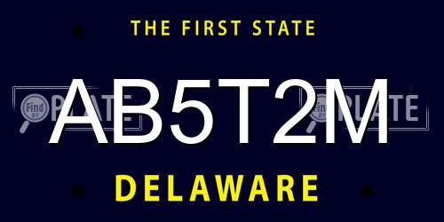 AB5T2M Delaware License Plate