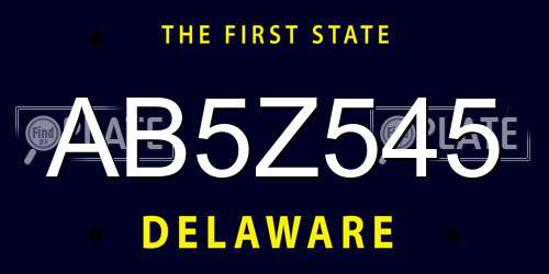 AB5Z545 Delaware License Plate