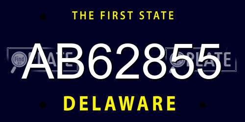 AB62855 Delaware License Plate
