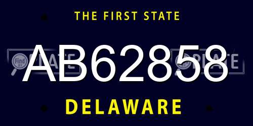 AB62858 Delaware License Plate