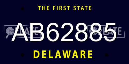 AB62885 Delaware License Plate