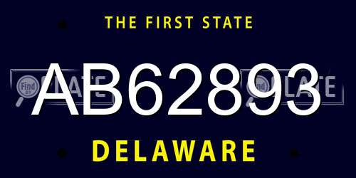 AB62893 Delaware License Plate