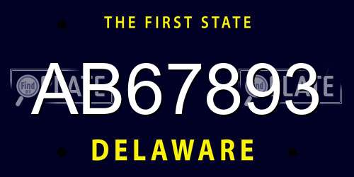 AB67893 Delaware License Plate