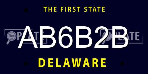 AB6B2B Delaware License Plate