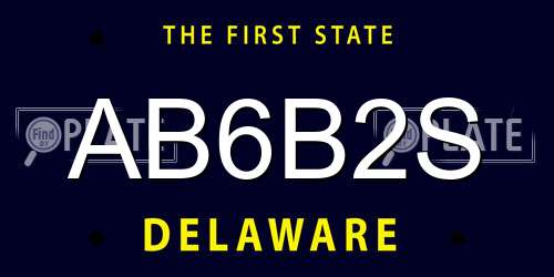 AB6B2S Delaware License Plate