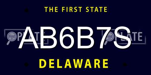 AB6B7S Delaware License Plate