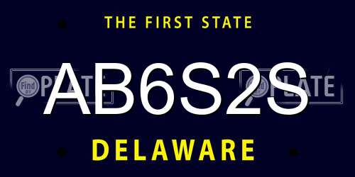 AB6S2S Delaware License Plate