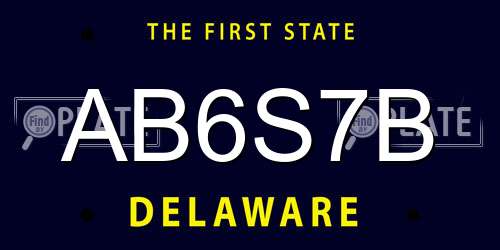 AB6S7B Delaware License Plate