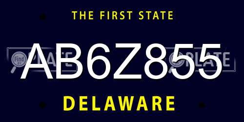 AB6Z855 Delaware License Plate