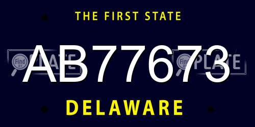 AB77673 Delaware License Plate