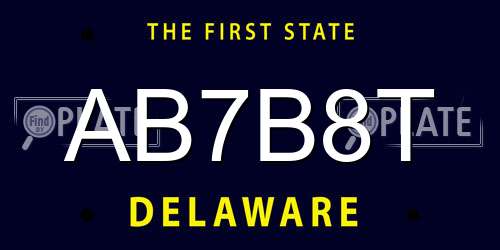 AB7B8T Delaware License Plate